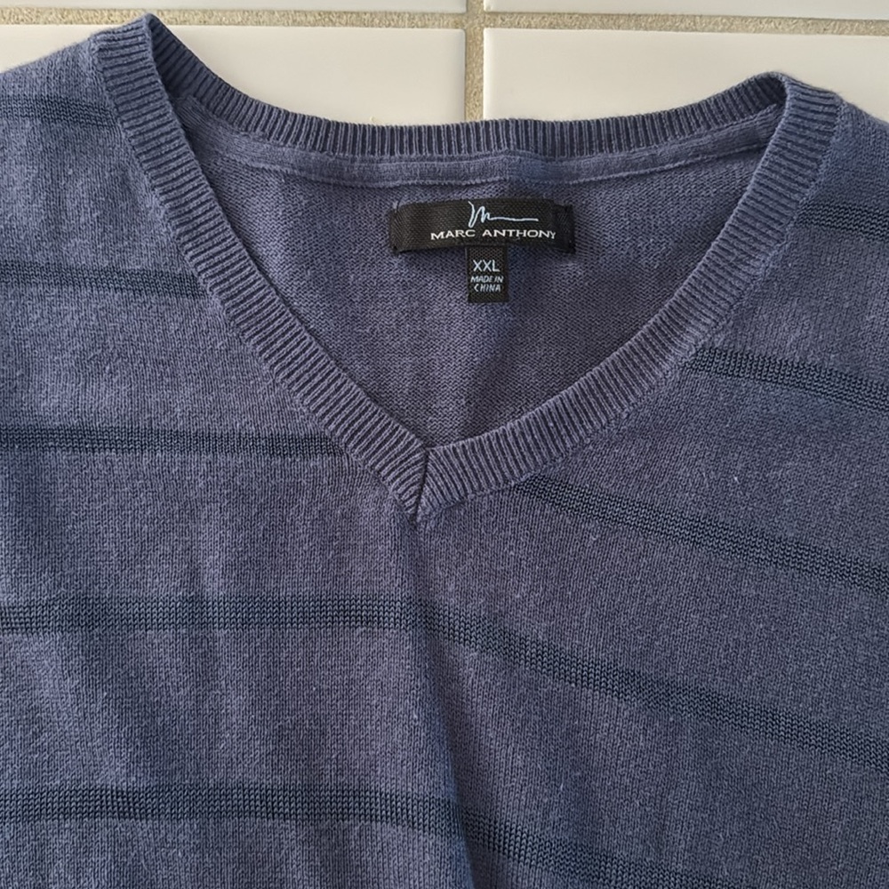 Marc Anthony Sweater Sz XXL blue stripe